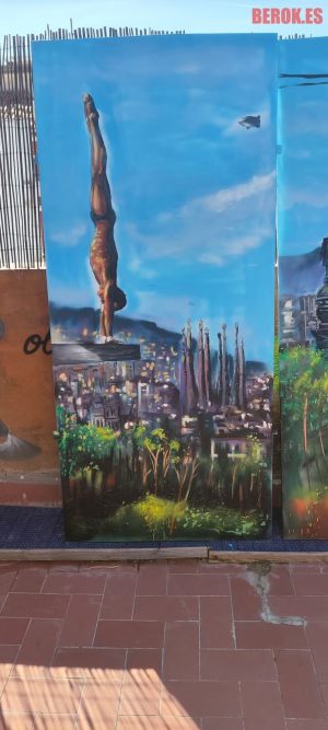 cuadro atleta trampolin clavados clavadistas